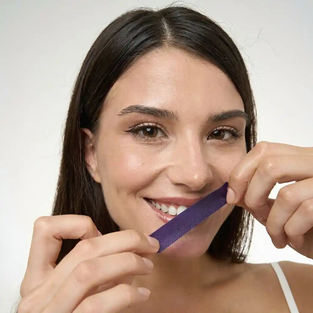 🦷 PAWSRICO ✨ Purple Tone-Correcting × Peroxide-Free Advanced Whitening Strips — 30-Minute At-Home Smile Brightening Routine (Gentle for Sensitive Teeth)