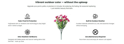 🔥Last Day 50% OFF🔥Realistic UV-Resistant Outdoor Flowers – Zero Maintenance