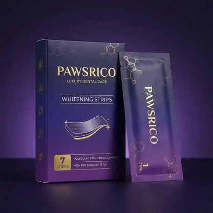 🦷 PAWSRICO ✨ Purple Tone-Correcting × Peroxide-Free Advanced Whitening Strips — 30-Minute At-Home Smile Brightening Routine (Gentle for Sensitive Teeth)