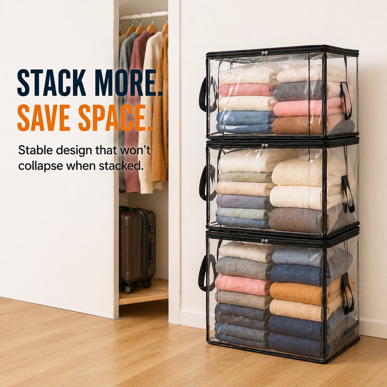 🎁💞LAST DAY 50% OFF ✨📦pawsrico®Large Heavy-Duty Thick Plastic Clear Storage