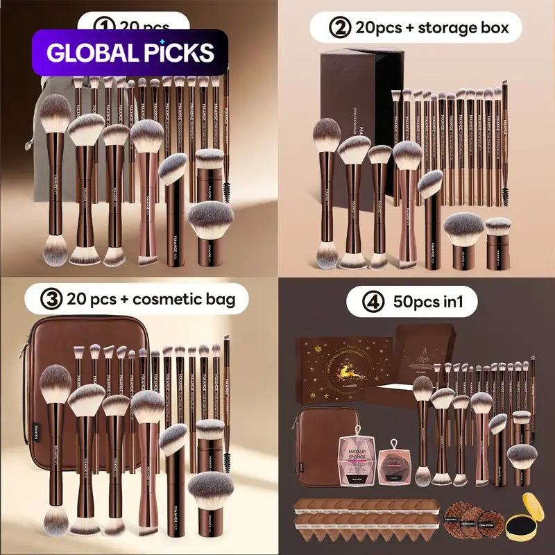 MAANGE Professional Soft Makeup Brush Set, Makeup Brush Kit, 1 set Multifunctional Cosmetic Brushes for Powder Liquid Cream, Makeup Tools for Women