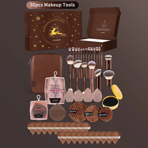 MAANGE Professional Soft Makeup Brush Set, Makeup Brush Kit, 1 set Multifunctional Cosmetic Brushes for Powder Liquid Cream, Makeup Tools for Women