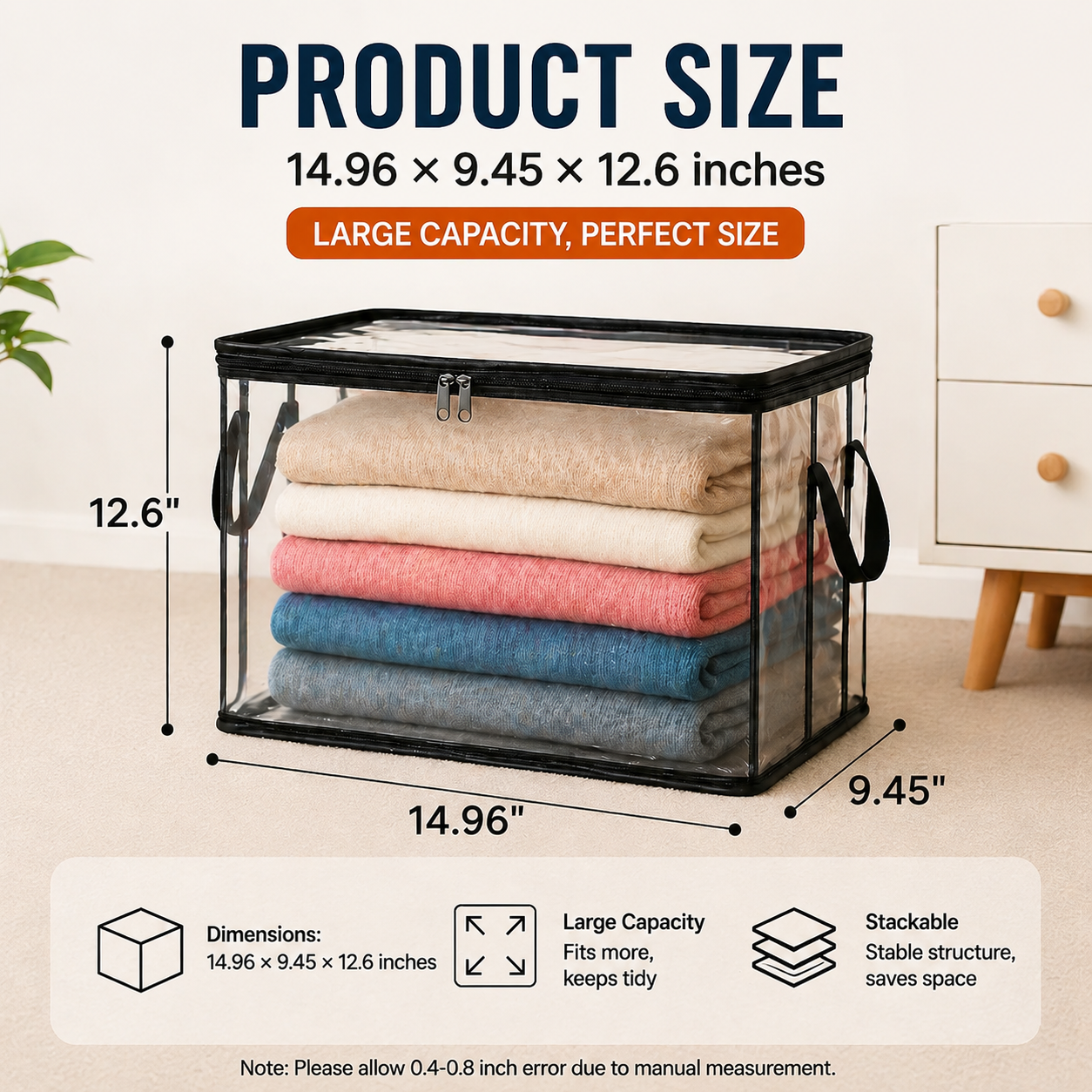 🎁💞LAST DAY 50% OFF ✨📦pawsrico®Large Heavy-Duty Thick Plastic Clear Storage