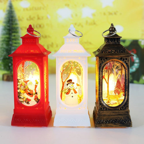 Christmas Decorative Lantern Candle Light Electronic Snowman Night Light