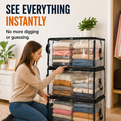🎁💞LAST DAY 50% OFF ✨📦pawsrico®Large Heavy-Duty Thick Plastic Clear Storage
